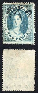 Queensland SG5 1860 2d Blue Wmk Large Star Clean Cut Perf 14-16 Cat 140 Pounds