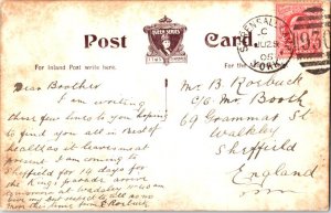 Great Britain 1d KEVII 1905 Strensall Camp, York 930 duplexPPC to Sheffield. ...