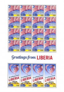 A8983 - LIBERIA - MISPERF ERROR Stamp Sheet - 2022 - FLAGS-