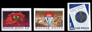 Hungary #2075-2076, 2088 Cat$15.50, 1971 Pioneers Organization, FIR and OIJ, ...