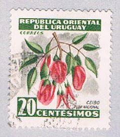 Uruguay 615 Used Flowers 1954 (BP26619)