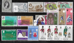 GIBRALTAR SMALL SELECTION OF SETS 1953 TO 1970 - MINT LIGHT HINGED/NEVER HINGED