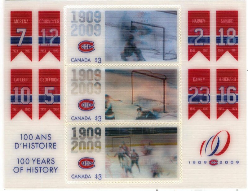 Canada 2009 -Montreal Canadien Hockey S/Sheet Hologram MNH # 2340