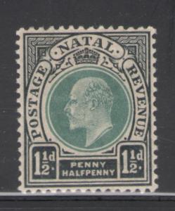 Natal 1902 King Edward VII 1 1/2 p Scott # 83 MH