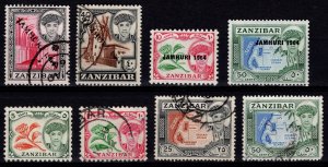 Zanzibar 1961/1964 Definitives and Revolution Optd., Part Set [Unused / Used]