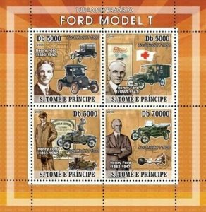 S. TOME & PRINCIPE 2008 - Ford Model T, Red Cross 4v. MNH 