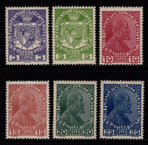 Liechtenstein 1917 Prince John II Definitives, Set [Unused]