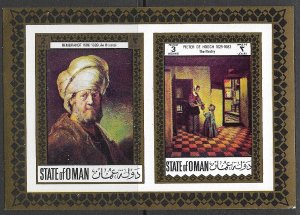 STATE OF OMAN 1972 Art Paintings Renoir Imperf. Souvenir Sheet MNH