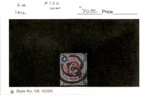 Great Britain, Postage Stamp, #136 Used, 1902 King Edward (AH)