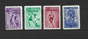 ALBANIA - 1959 FIRST SPARTACIST GAMES - SCOTT 544 TO 547 - MNH