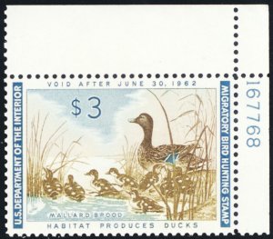 RW28, Mint NH VF/XF $3 Duck Stamp - PSE Graded 85 * Stuart Katz