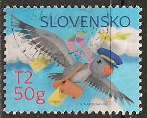 Slovakia ~ Scott # 742 ~ Used ~ Flying Bird with Mail Bag