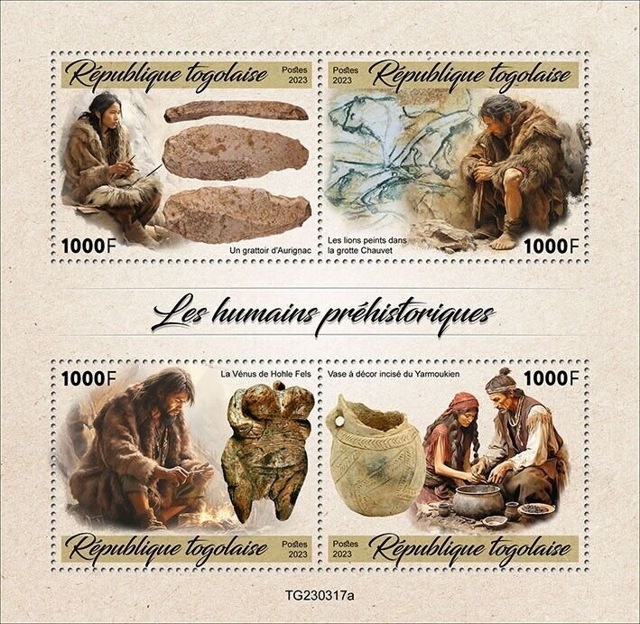 2024 07 - TOGO - PREHISTORIC HUMANS                 4V     complet set    MNH **