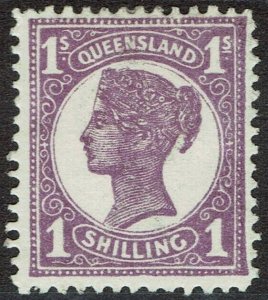 QUEENSLAND 1907 QV 1/- WMK CROWN/A PERF 12.5,13