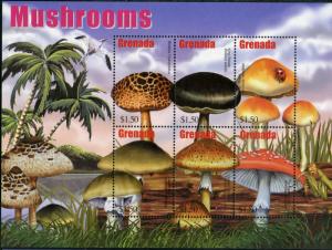 GRENADA 3295 MNH S/S SCV $7.00 BIN $4.00 MUSHROOMS