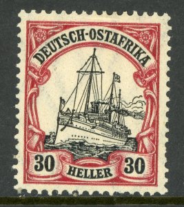 East Africa 1909 Germany 30 Heller Yacht Ship Watermark Scott # 36 Mint E416