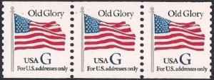 #2890 (32) cents Flag G Letter, Coil strip mint OG NH VF