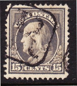 Scott 418, VF+ Used 15c P.12, R in Box Fancy Cancel