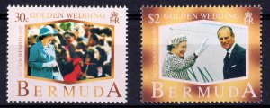 Bermuda 1997 Sc#745/746 QUEEN ELIZABETH II 50Th.WEDDING ANNIVERSARY (2) MNH