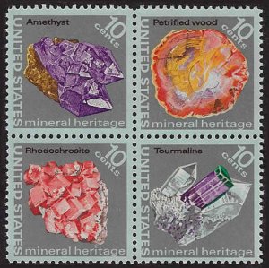 U.S. #1538-41 MNH; 10c Mineral Heritage - block of 4 (1974)