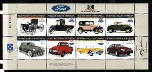 Micronesia-Sc#245- id7-unused NH sheet-Cars-Ford Automobiles-1996-
