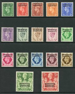 Morocco Agencies SG77/93 1949 KGVI Set of 17 with Opt M/M