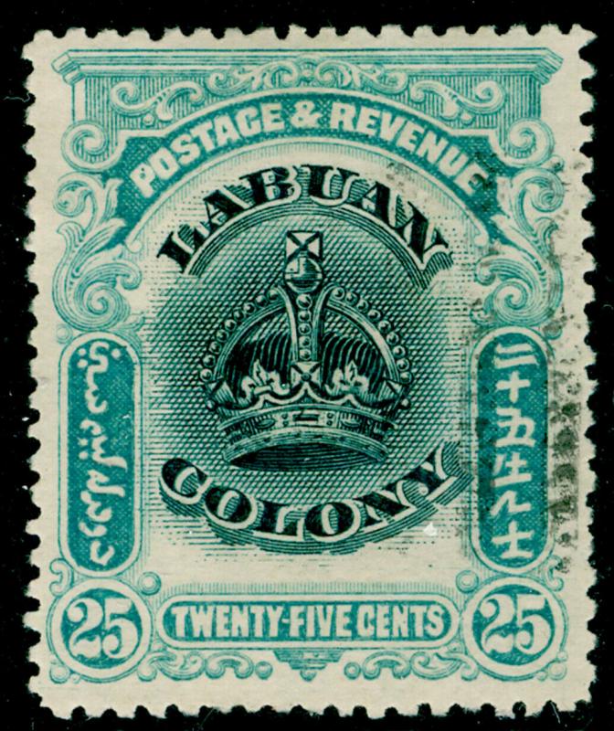 LABUAN SG126a, 25c green & greenish blue, USED.