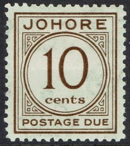 JOHORE 1938 POSTAGE DUE 10C