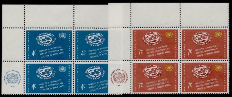 United Nations - New York 90-1 TL Blocks MNH International Monetary Fund