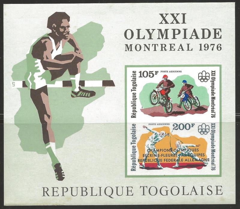 TOGO -1976 XXIth MINT NH SHEET (Reg. + Imperf +Over) OLYMPIADE MONTREAL / SPORTS