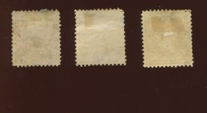 GUAM  3, 4 & 6 Used Stamp Varieties with Private Overprints (Bx 522)