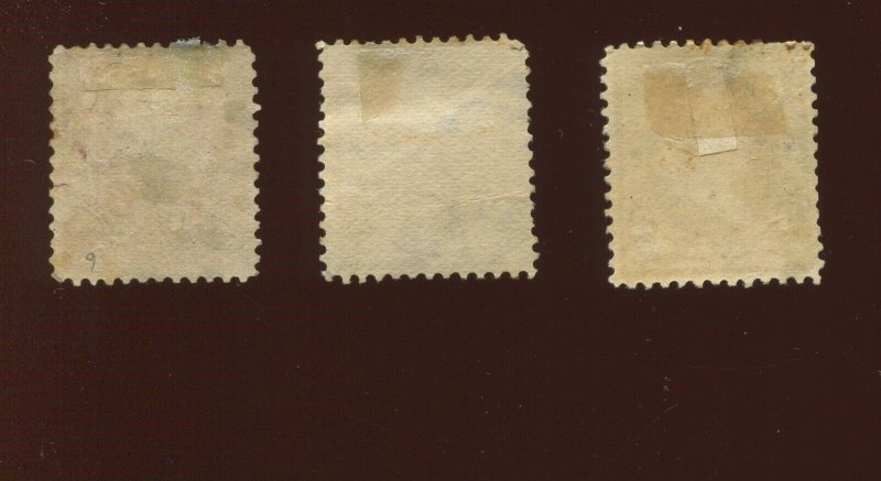 GUAM  3, 4 & 6 Used Stamp Varieties with Private Overprints (Bx 522)