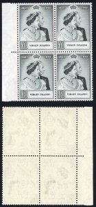 Virgin Is SG125 Silver Wedding One Pound Black A SUPERB U/M Block of FOUR