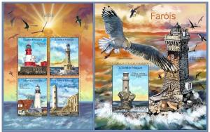 ST. TOME PRINCIPE 2014 2 SHEETS st14311ab LIGHTHOUSES BIRDS 