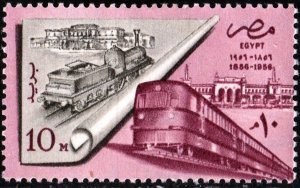 Egypt SC#390 10m Centenary: Egyptian Railway System (1957) MNH