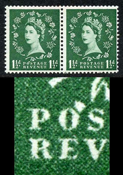 S26q 1 1/2d Green Edward Wmk with Flaw over O of Postage Pair M/M (ebay 1)