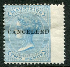 MAURITIUS ~ #33 Very Nice Mint Light Hinged Issue CANCELLED OVERPRINT ~ S5477