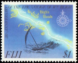 Fiji #603-606, Complete Set(4), 1989, Maritime, Never Hinged