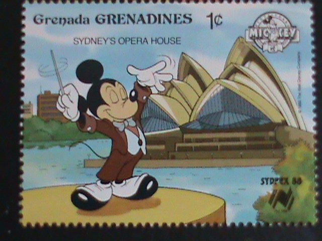 DISNEY-GRENADA STAMP 1988- SYDPEX'88 TRAVEL TO AUSTRALIA -STAMP MNH SET  VF