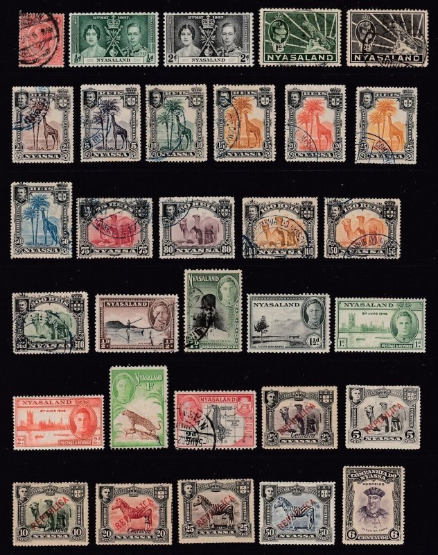 Nyasaland Protectorate & Nyassa - 31 Different Used & Unused - SCV $35.05