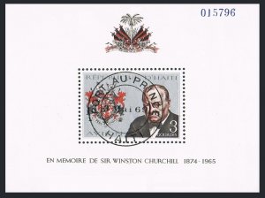 Haiti C323,C323 imperf,CTO.Mi 1015 Bl.34A-34B. Sir Winston Churchill,1968.Arms.