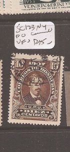 Honduras SC 123 NY Post offices Cancel VFU (3cdu) 