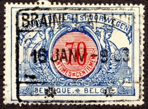 1902, Belgium 70c, Used, Sc Q39