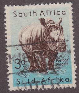 South Africa 204 White Rhinoceros 3p 1954