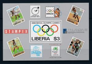 [43508] Liberia 1988 Olympic games Seoul Stamps on stamps MNH Sheet