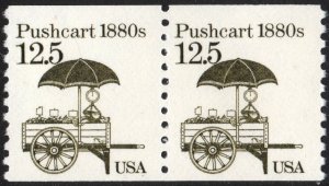 SC#2133 12.5¢ Pushcart Coil Pair (1985) MNH