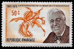 Rwanda #383 MNH; 50c Franklin D. Roosevelt & orchid (1970)