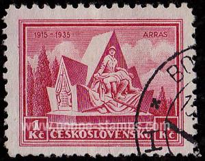 Czechoslovakia, Sc , SG 339 Used, Hinged - 1935 1k.  - An...