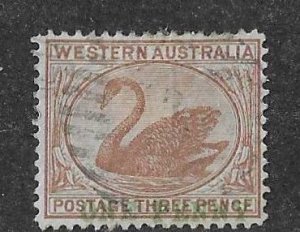 Western Australia Sc #71  1p on 3p  used VF