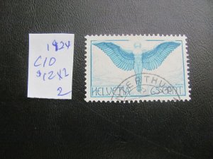 SWITZERLAND 1924 USED SC C10 AIRMAIL VF/XF $12 (185)